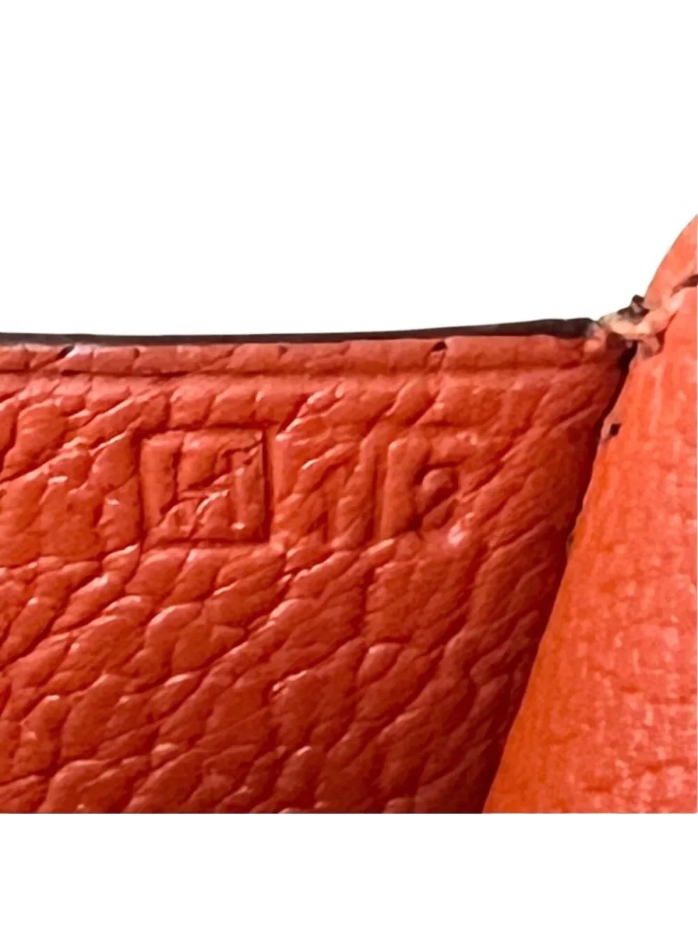 Hermes Vespa Pouch Garet Case Chevre Mysore Leather Orange Silver